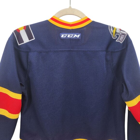 CCM ECHL Colorado Eagles Youth S/M Jersey Hockey 15 Years 2003 - 2018 Blue Mesh - Picture 4 of 12